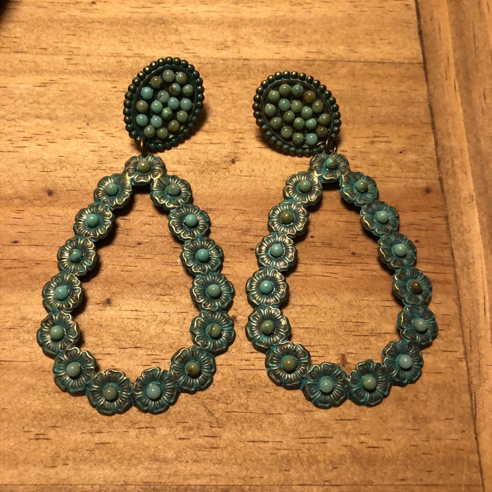 Pink Panache Paula’s in Turquoise and Patina Metal